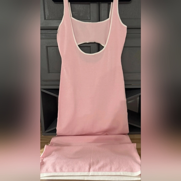 Pink and White Maxi Backless Sundress - Picture 3 of 3